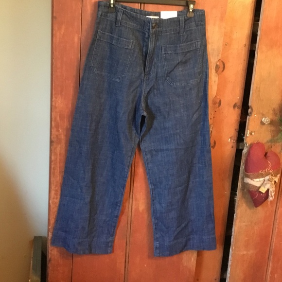 LC Lauren Conrad Super High Rise, Wide Leg Crop Denim Jeans - NWT - Picture 1 of 8